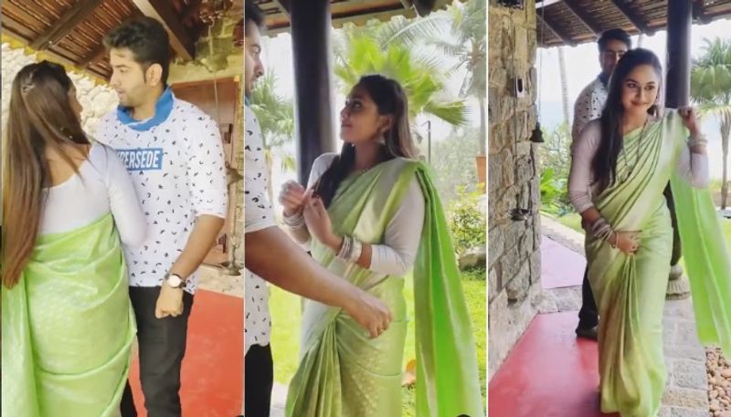 Romantic video Alina peter with with Ambadi Sreethu krishnan shared the video