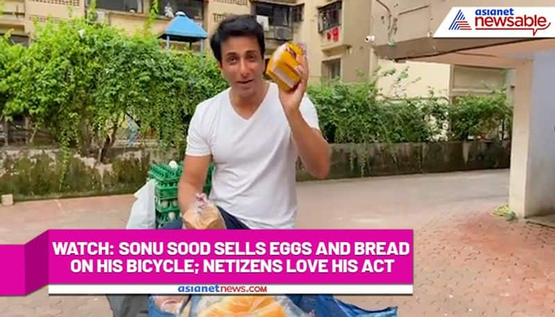 Watch Sonu Sood sells eggs and bread on his bicycle; netizens love his act-tgy