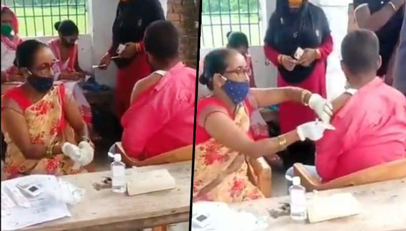 Nurse jabs empty syringe to 'vaccinate' man in Bihar; Watch Viral Video - gps