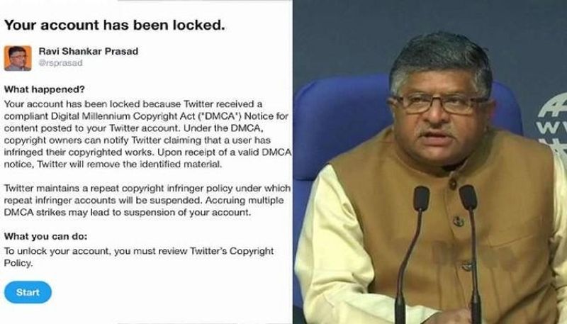 Twitter blocks Ravi Shankar Prasad's handle over violation of copyright norms; unblocks after one hour