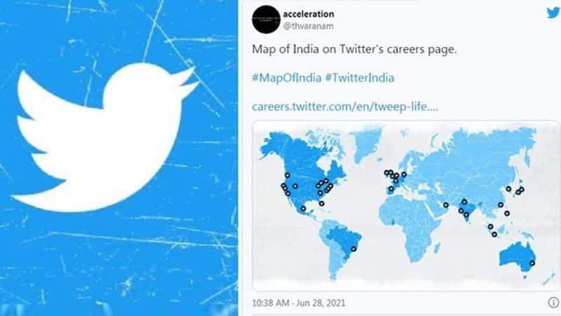 Twitter again shows distorted map of India on website