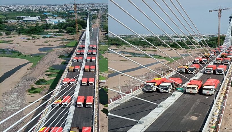 Karimnagar cable bridge undergoing load tests - bsb