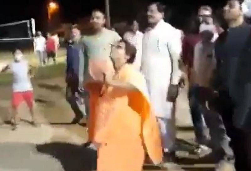 BJP MP Pragya Singh Thakur playing basketball in Bhopal video goes viral ckm