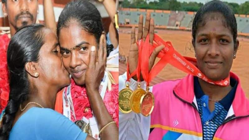 Training on bare feet without even shoes ... Madurai Tamilachi who achieved Olympic dream ..!