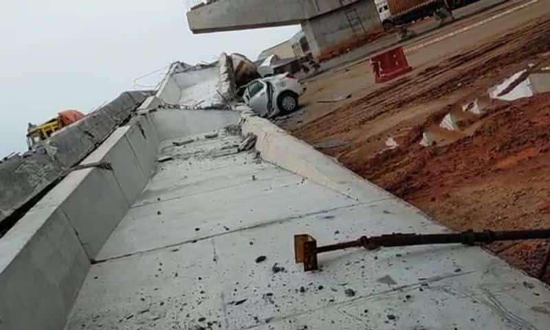 bridge pillar falls in Visakhapatnam ksp