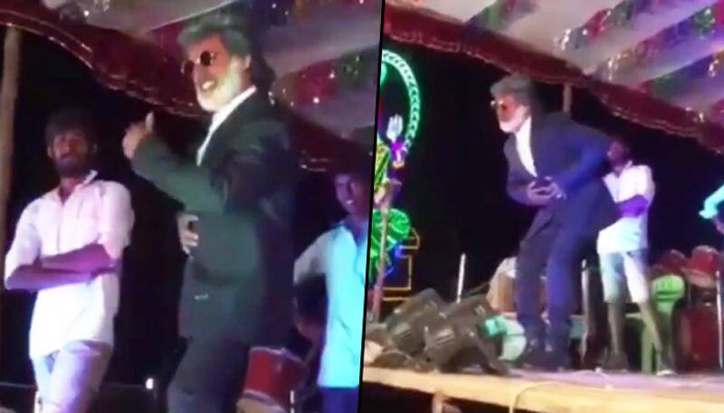 Rajinikanths look-alike attempts to pull stunt but badly fails; Watch video - gps