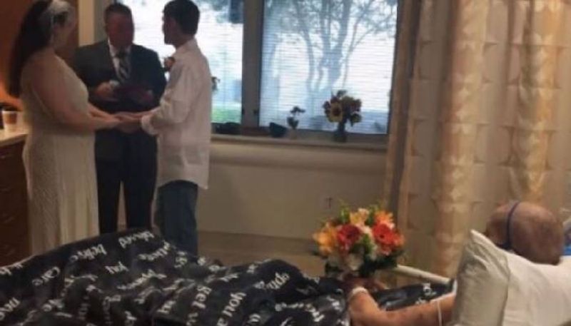 Bride gets married in hospital so grandma battling cancer can be part of it