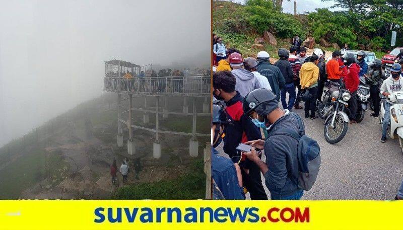 Weekend Tourists Rush To Nandi hills snr