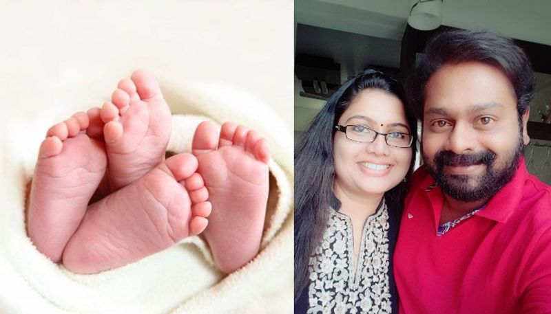 saji surendran post about his newborn babies