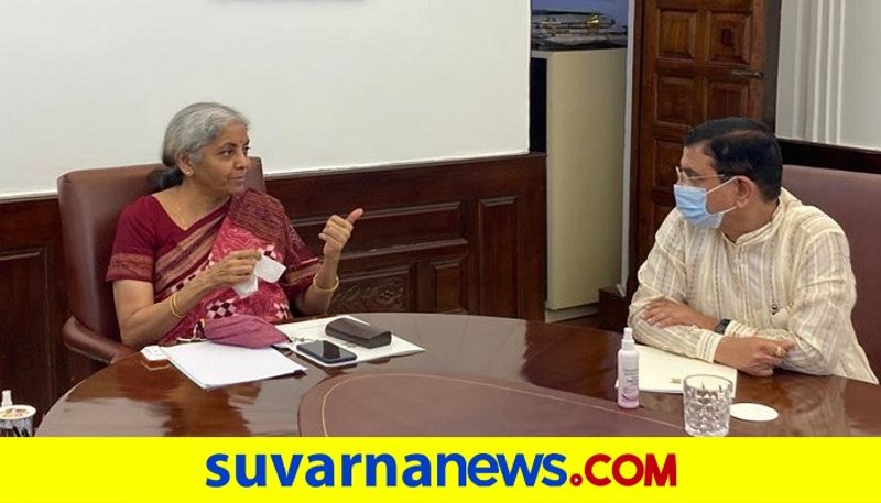 pralhad joshi Meets Nirmala Sitharaman For bank recruitment-exams rbj