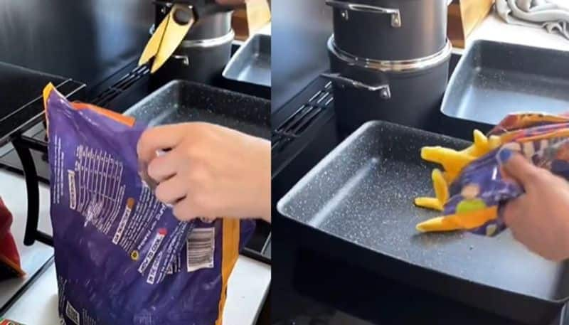 simple hack to reseal the open frozen food packet