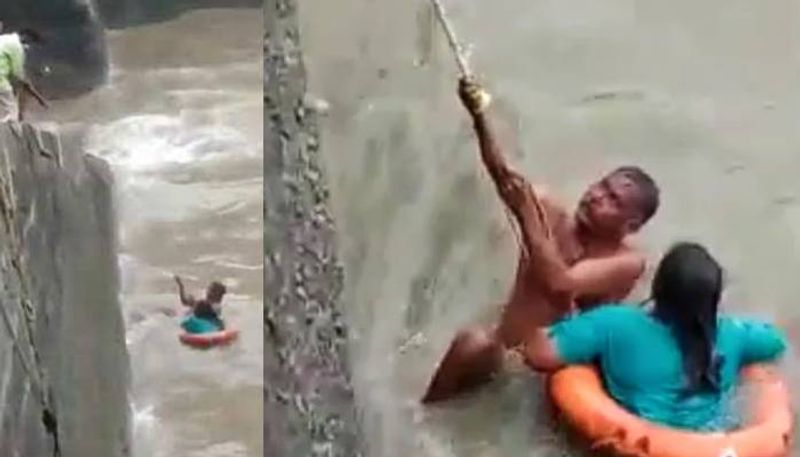 55 yr old saves woman after she falls into sea while taking selfie