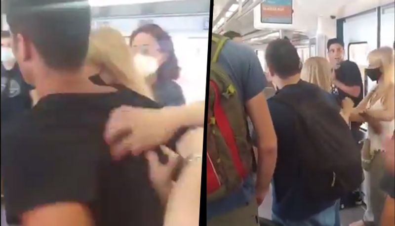 Angry passengers push unmasked man off train in Spain; watch viral video - gps