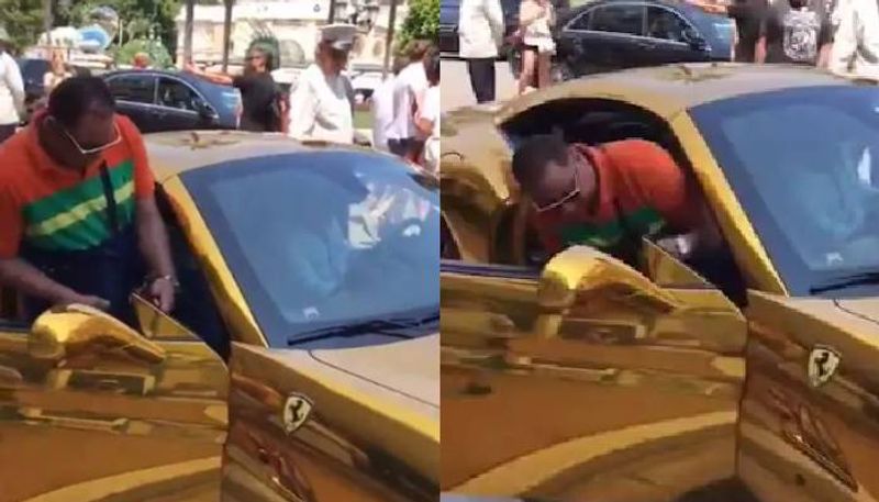 Anand Mahindra shares viral video of man flaunting his pure gold Ferrari