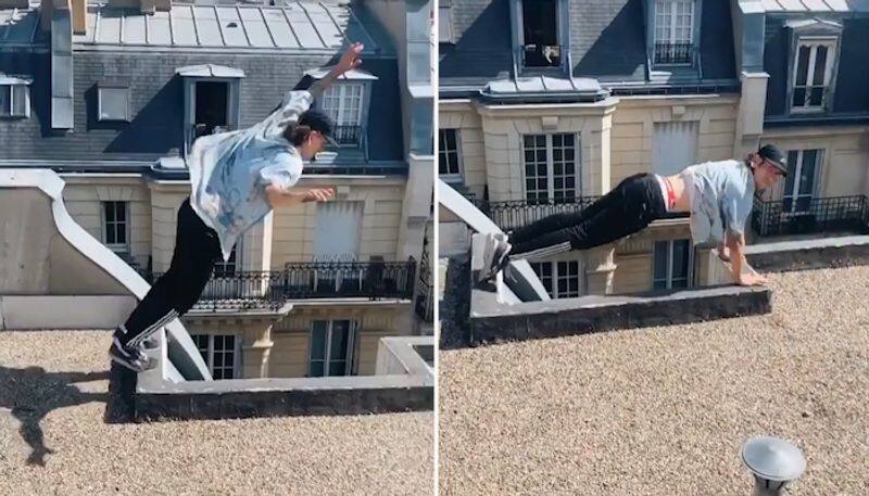 French artist Ben Cante terrifies the internet with his dangerous rooftop stunts; watch the video-tgy