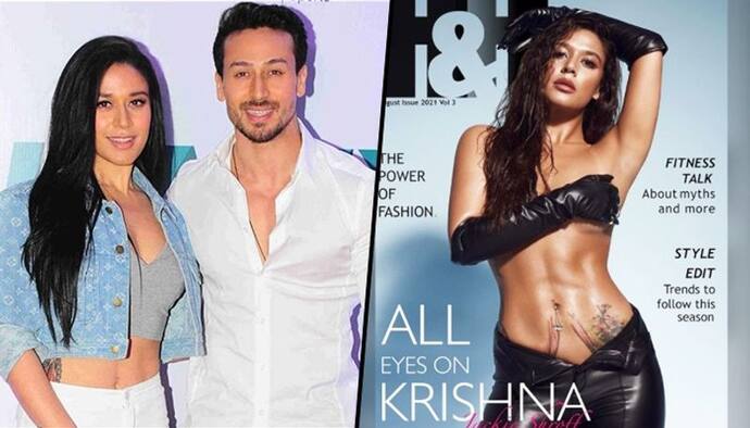<p>Tiger Shroff's sister Krishna Shroff is grabbing attention of the masses with her freshest magazine cover shoot. In the picture, she went topless looking seductively into the lens. The picture is shot by Kevin Nunes for H&amp;H magazine’s August issue titled ‘All Eyes on Krishna’.<br />
&nbsp;</p>
