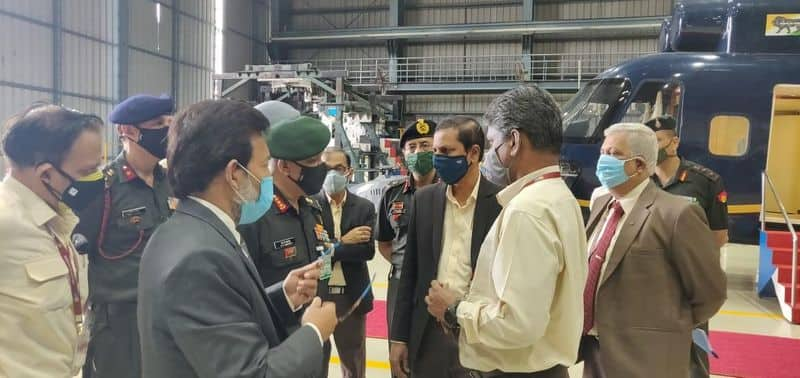 Indian Army vice chief Lt Gen CP Mohanty reviews HAL's helicopter division in Bengaluru Contact-dnm