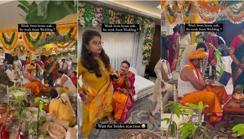 Video of groom with laptop at mandap goes viral