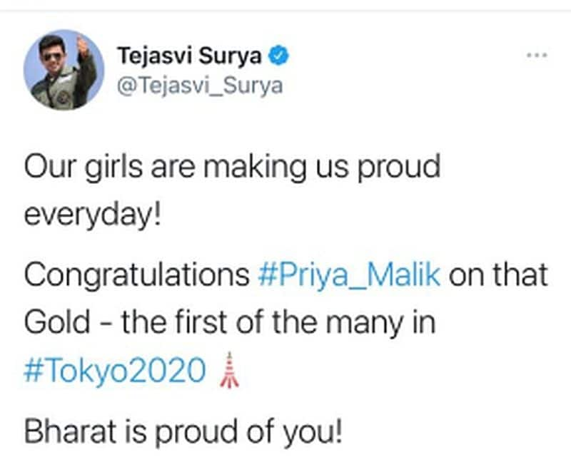 Oops Politicians celebrate Priya Malik's medal as Tokyo Olympics gold It was not