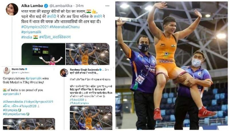 politicians and celebrities  mixes up Priya Maliks gold medal with Tokyo Olympics