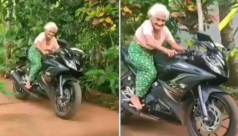 Old lady riding a bike sets internet on fire; watch the video-tgy