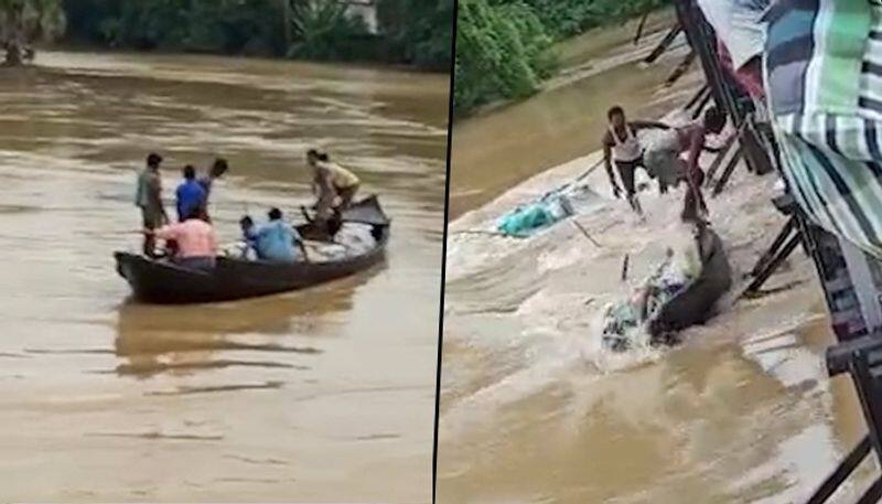 West Bengal floods West Midnapore Viral video of miraculous rescue-VPN