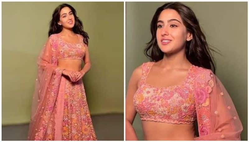 Sara Ali Khan viral photo shoot floral lehenga