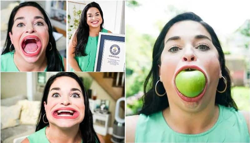 woman who can open her mouth 6.52 cm gets Guinness World Record