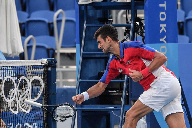 Tokyo Olympics: Novak Djokovic smashes his racquet in frustration during the tennis bronze medal match