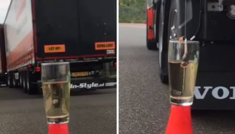 Driver Uses His Truck to Dunk Teabag in Glass of Water