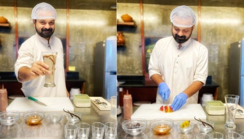 Kunchacko Boban prepares a tasty smoothie