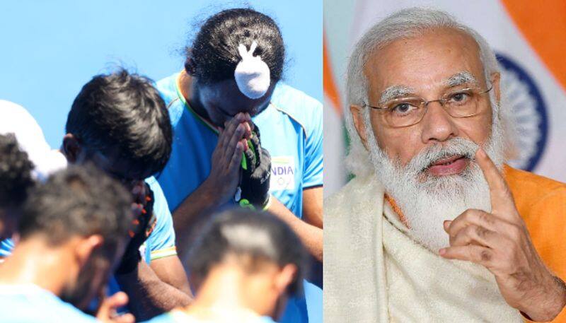 Tokyo 2020 PM Narendra Modi Comfort Indian mens hockey team after lose to Belgium in semi