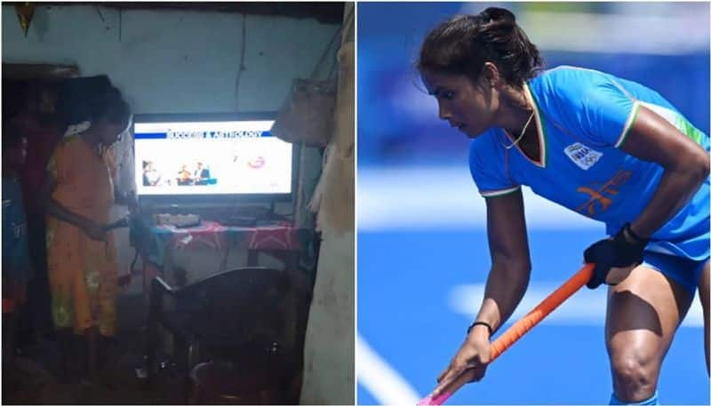 The family of women's hockey player Salima Tate got TV to watch the match