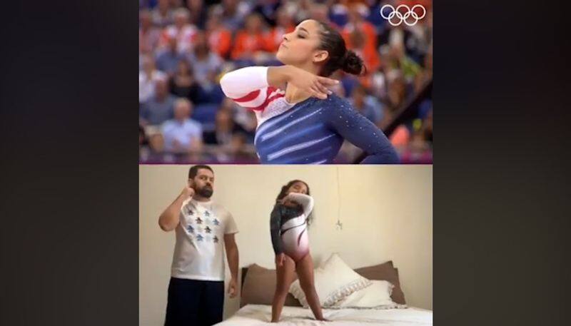 Little girl impersonating Olympic gymnast Aly Raisman's routine wins hearts; Watch the video-tgy