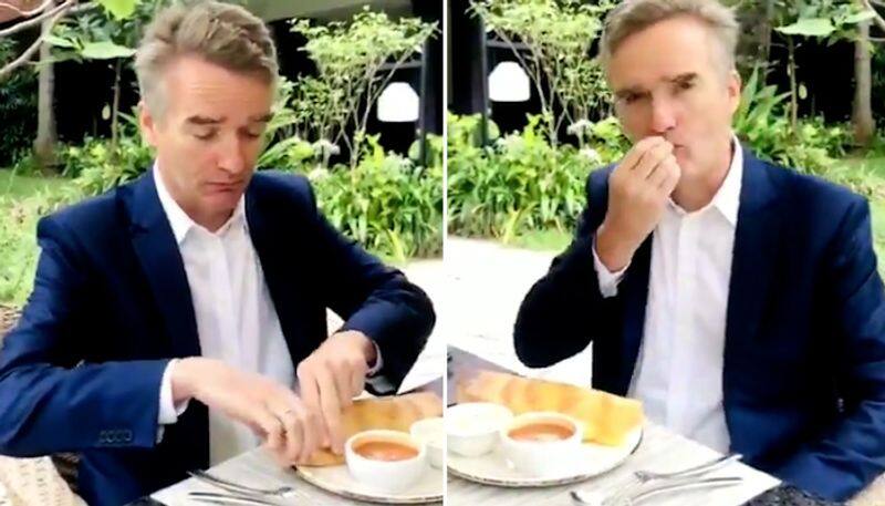 British diplomat eats dosa with hands as Twitter suggests; wins hearts on internet-tgy