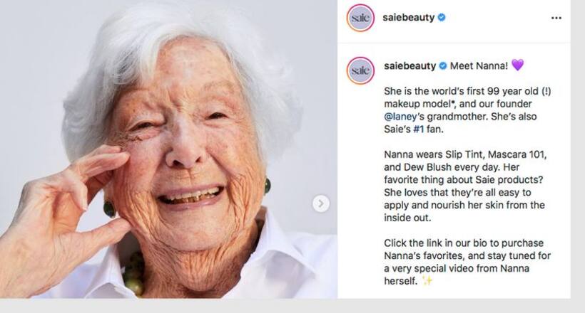 'Stealing hearts': 99 year old US woman models for granddaughter's beauty brand