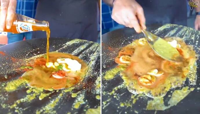 Surat street vendor prepares fried eggs adding Fanta; netizens baffled