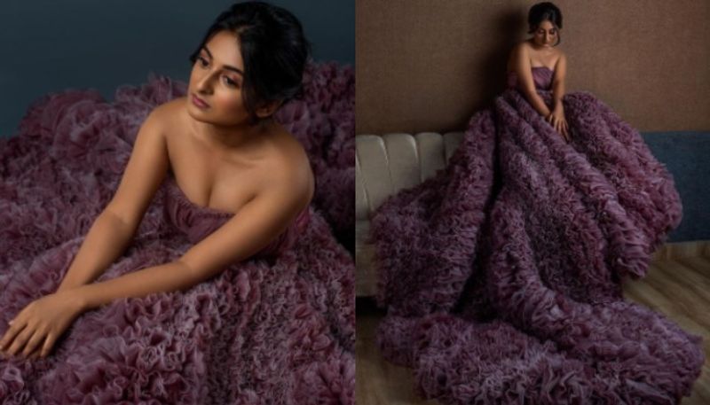 actress esther anil in 58 kilogram gown photos viral