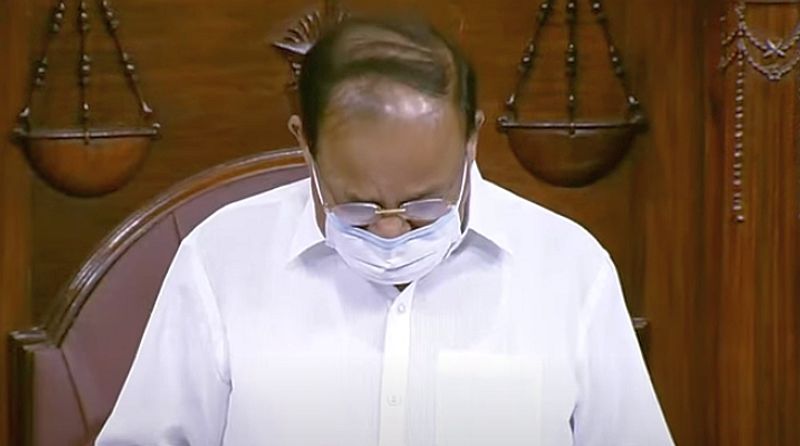 Rajya Sabha Chairman Venkaiah Naidu breaks down, slams parliament protest mah