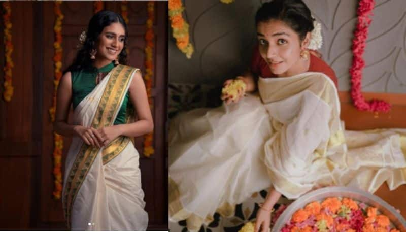 celebrities in set sarees to welcome onam