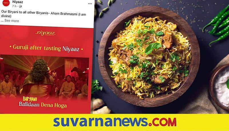 Biriyani advertisement of Belagavi hotel creates furor