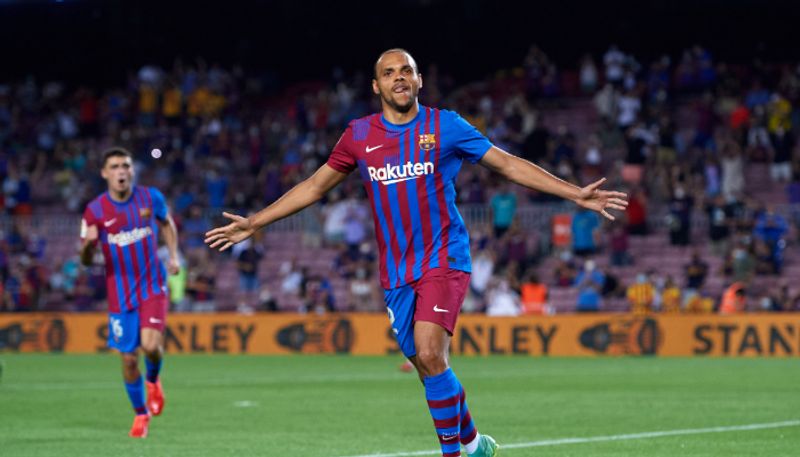 La liga 2021 22 Barcelona beat Real Sociedad on Martin Braithwaite double