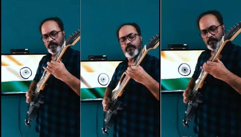 artist shammi thilakan share national anthem guitar version