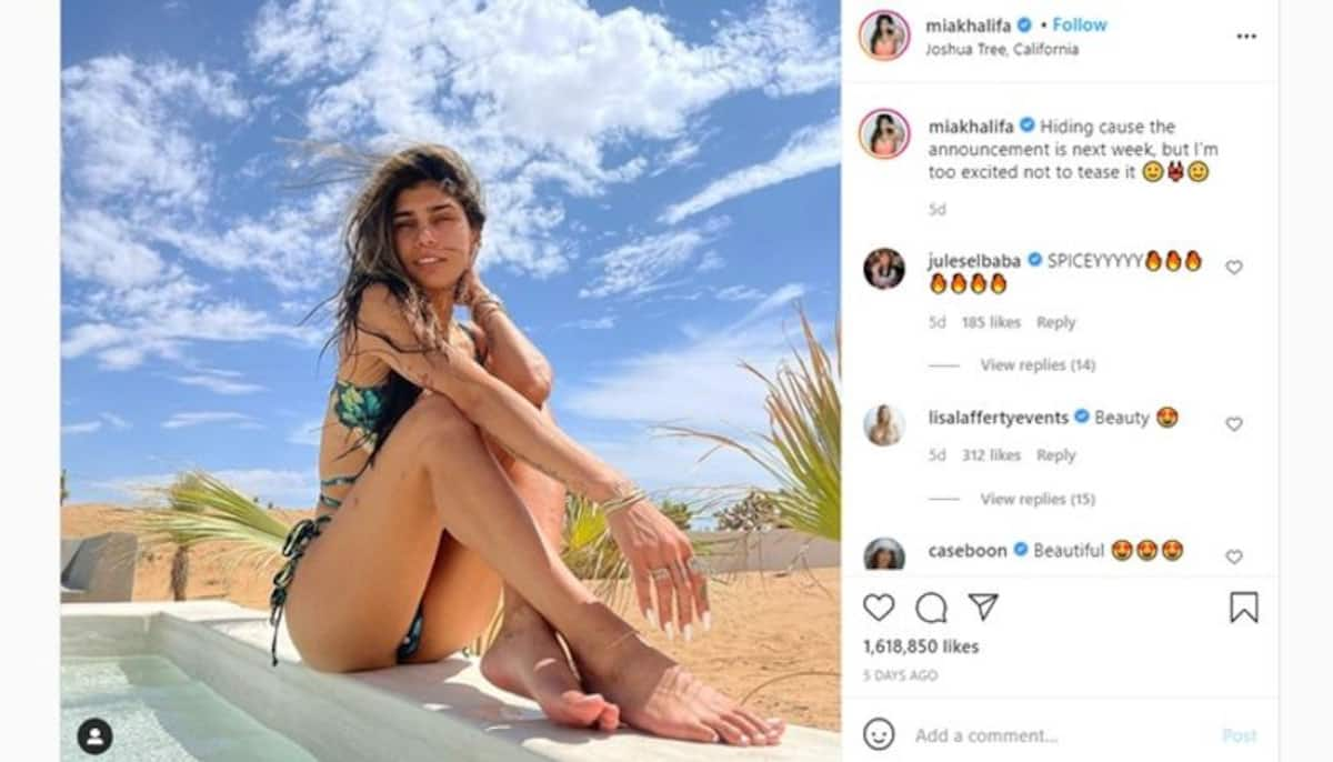 Former porn star Mia Khalifa turns swimwear designer shares some  