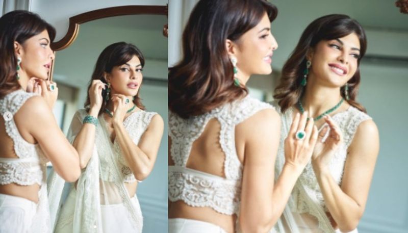 Jacqueline Fernandez in Rs 1.3 lakh white saree