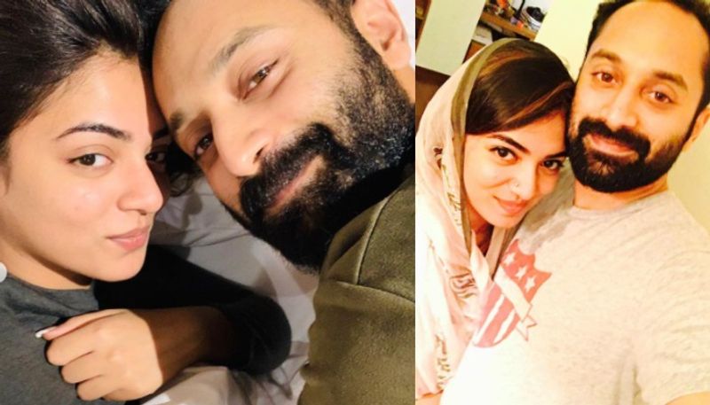 artist nazriya with fahadh faasil for wedding anniversary