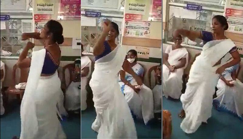 viral video : nurse dance to the bullet bandi song in karimnagar PHC, memo issued