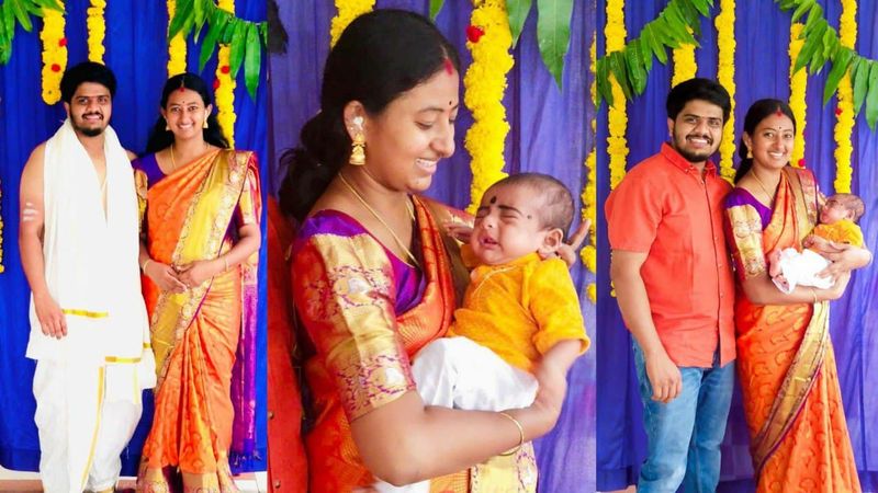 latha sangharaju shared photo with her little prince and small family