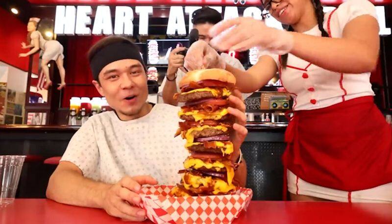 Man eats 20,000-calorie burger, sets new record time; watch the video-tgy