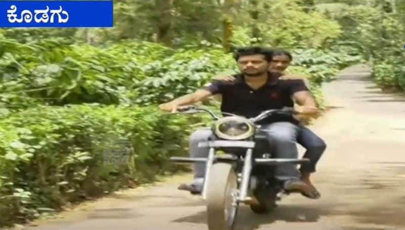 Kodagu Engineering Student Coverts Petrol Bike Into Electric Bike  with minium price ckm